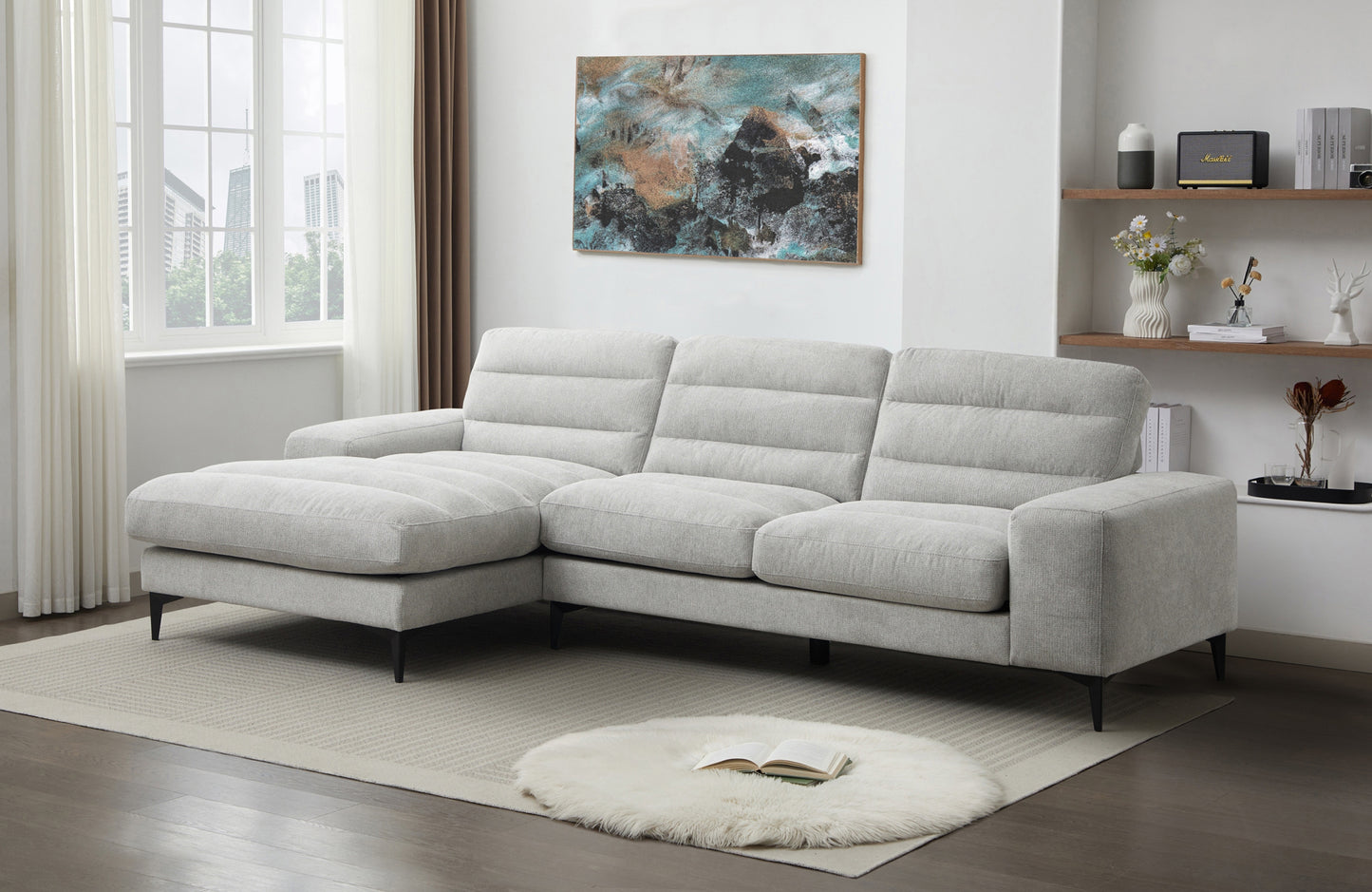 Model 99084LGYSSL Sectional with Left Side Chaise. Toronto Stocks.