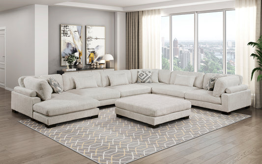 Model 9555BEG*72CR3ACVCOT 7-Piece Modular Sectional with  chaise and ottoman Toronto stocks