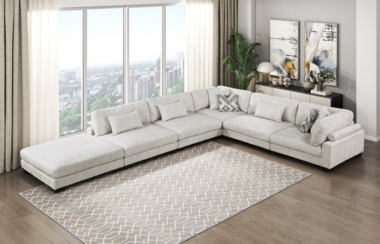 Model 9555BEG*62CR3ACOT 6-Piece Modular Sectional with Ottoman.Toronto stocks