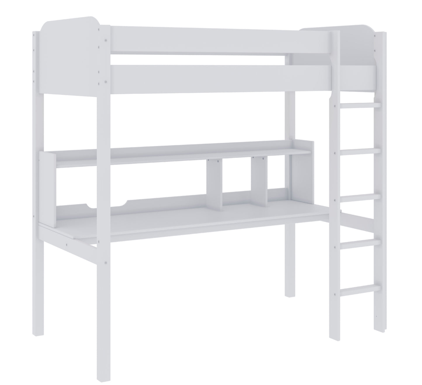 Model B2003TWH Twin Loft Bunk Bed with Desk, White. Toronto stocks
