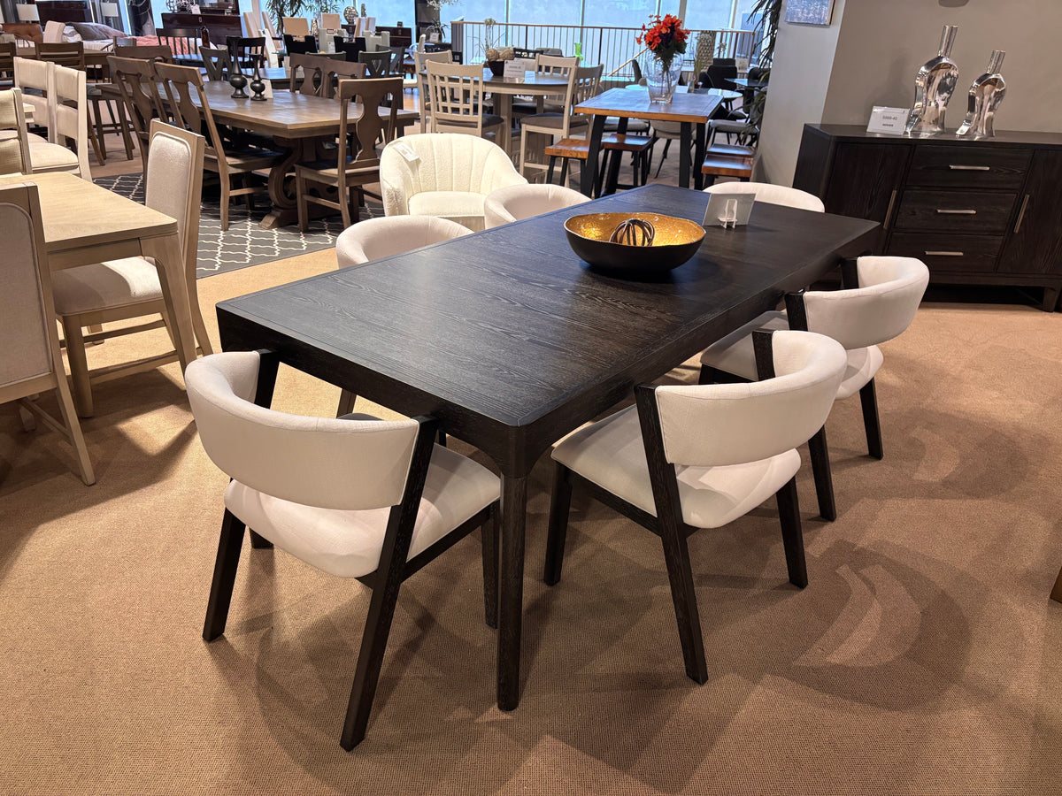 Model 5999 curved upholstered dining chair