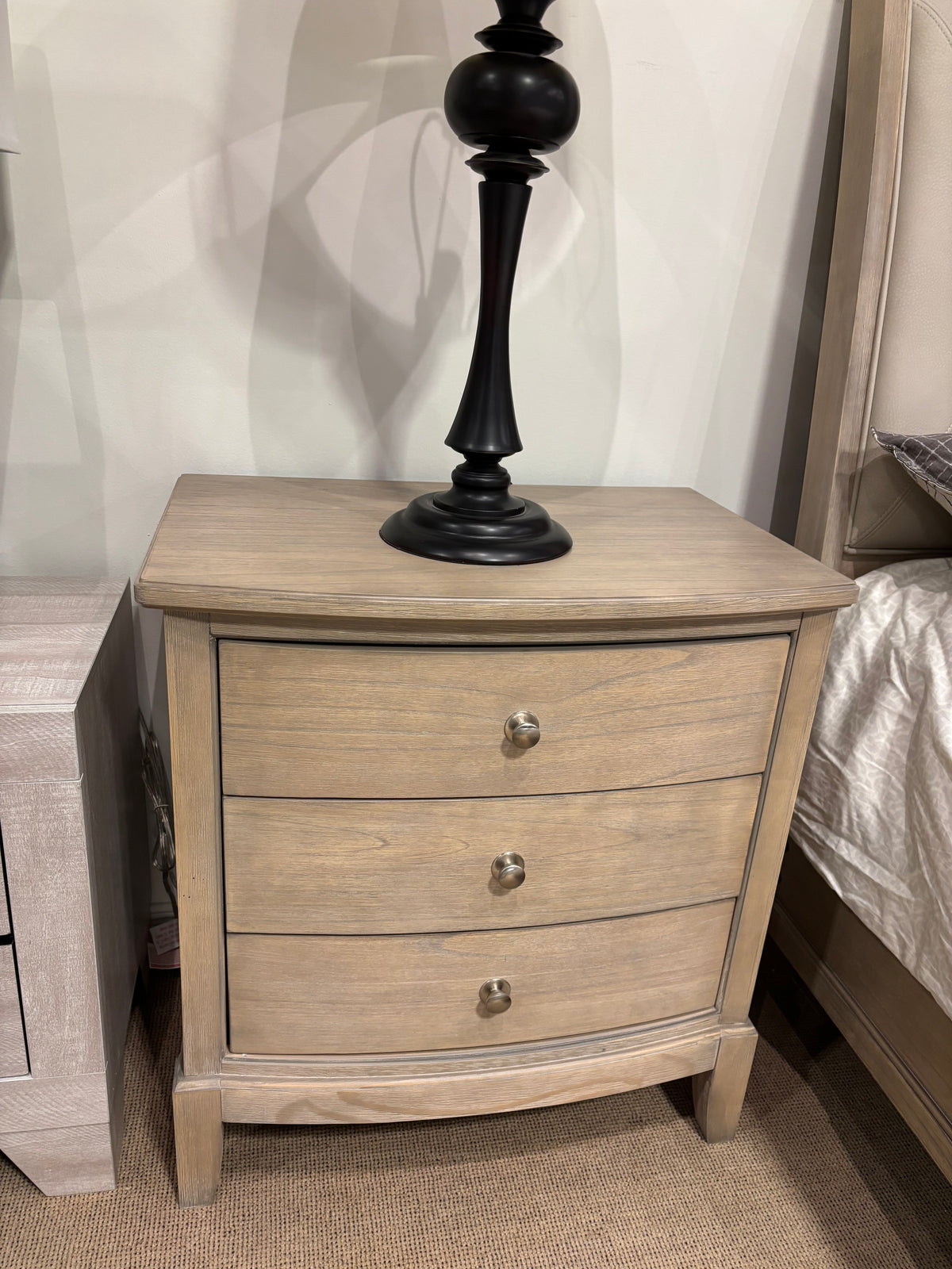 Model 1730NB light wood three-drawer nightstand
