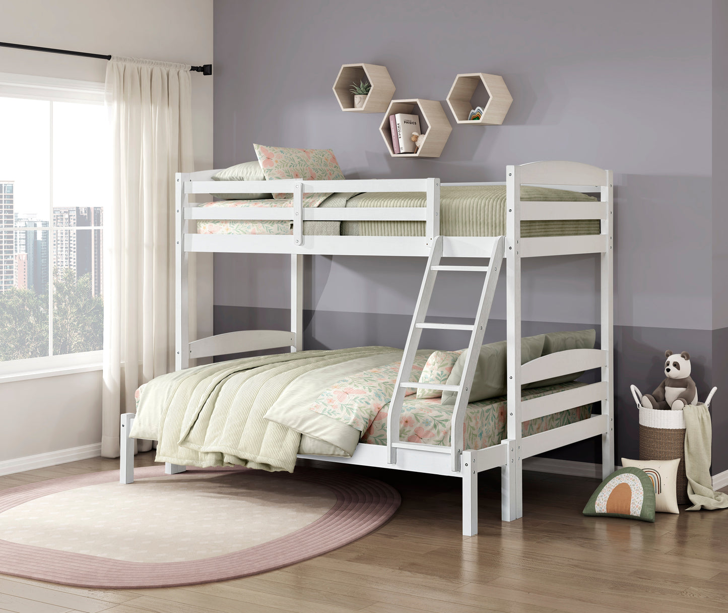 Model B2022WHTF Twin/Full Bunk Bed . Toronto stock