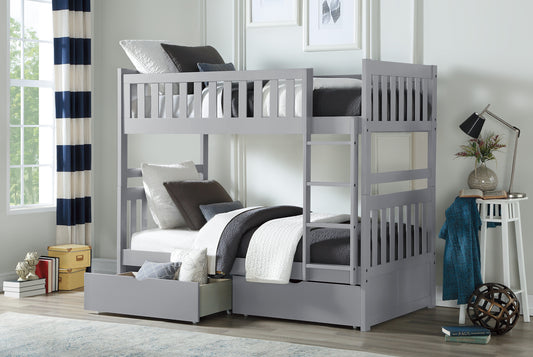 Model B2063 Twin/Twin Bunk Bed with  Drawers/Trundle option . Toronto stock