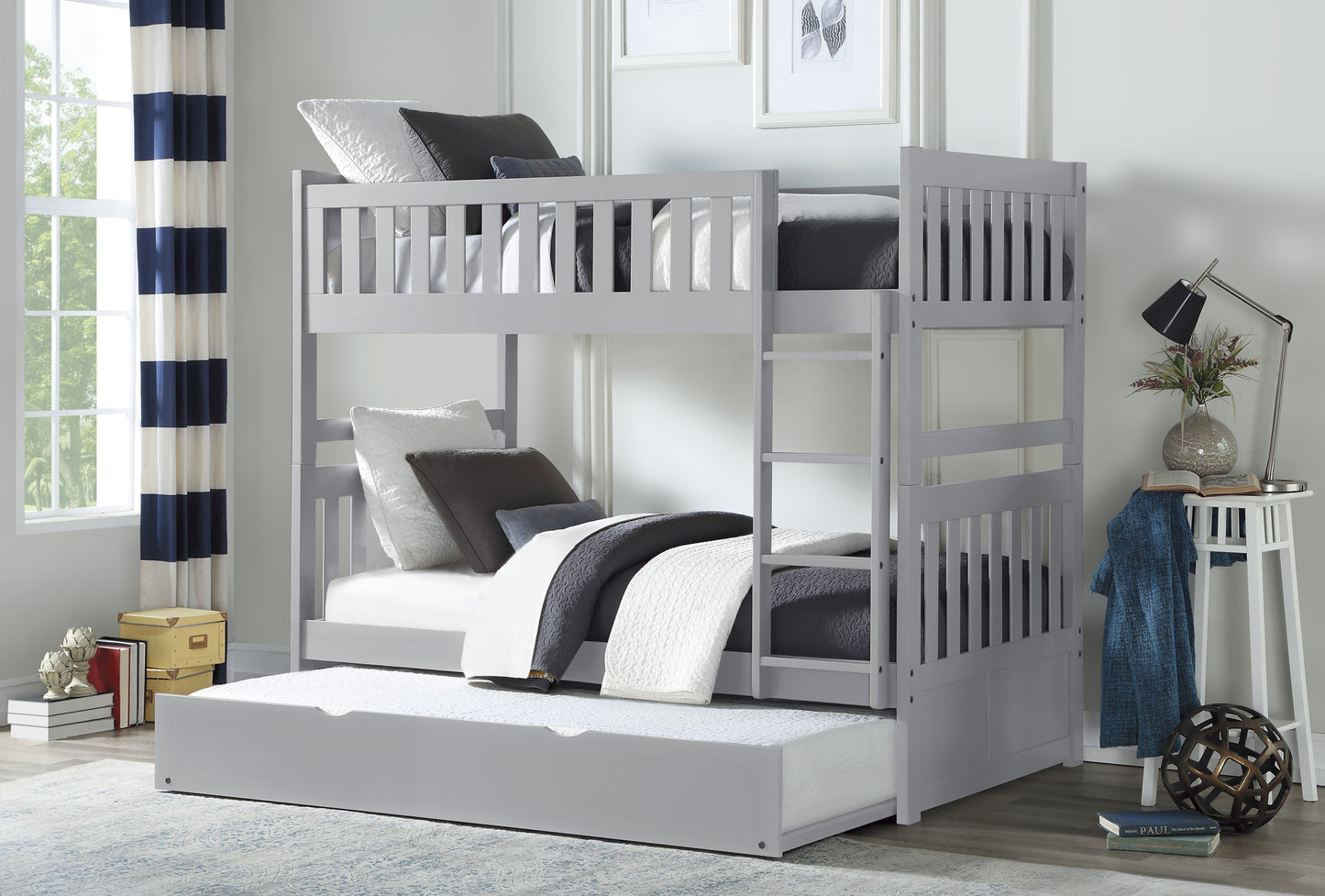 Model B2063 Twin/Twin Bunk Bed with  Drawers/Trundle option . Toronto stock