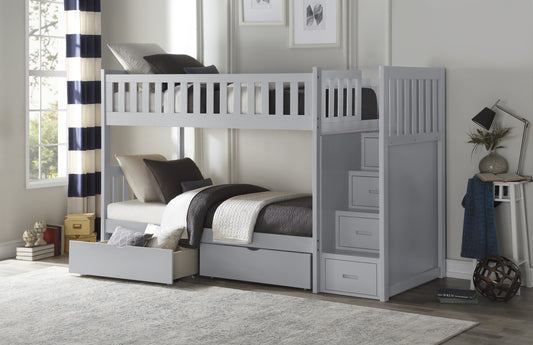 Model B2063SB Step Bunk Bed with Drawers/Trundle options . Toronto stock