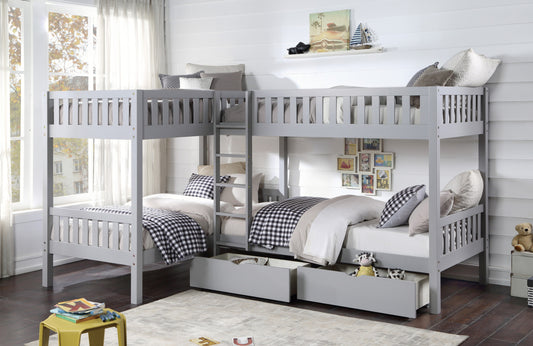 Model B2063CN Corner Bunk Bed with Drawers/Trundle options . Toronto stock