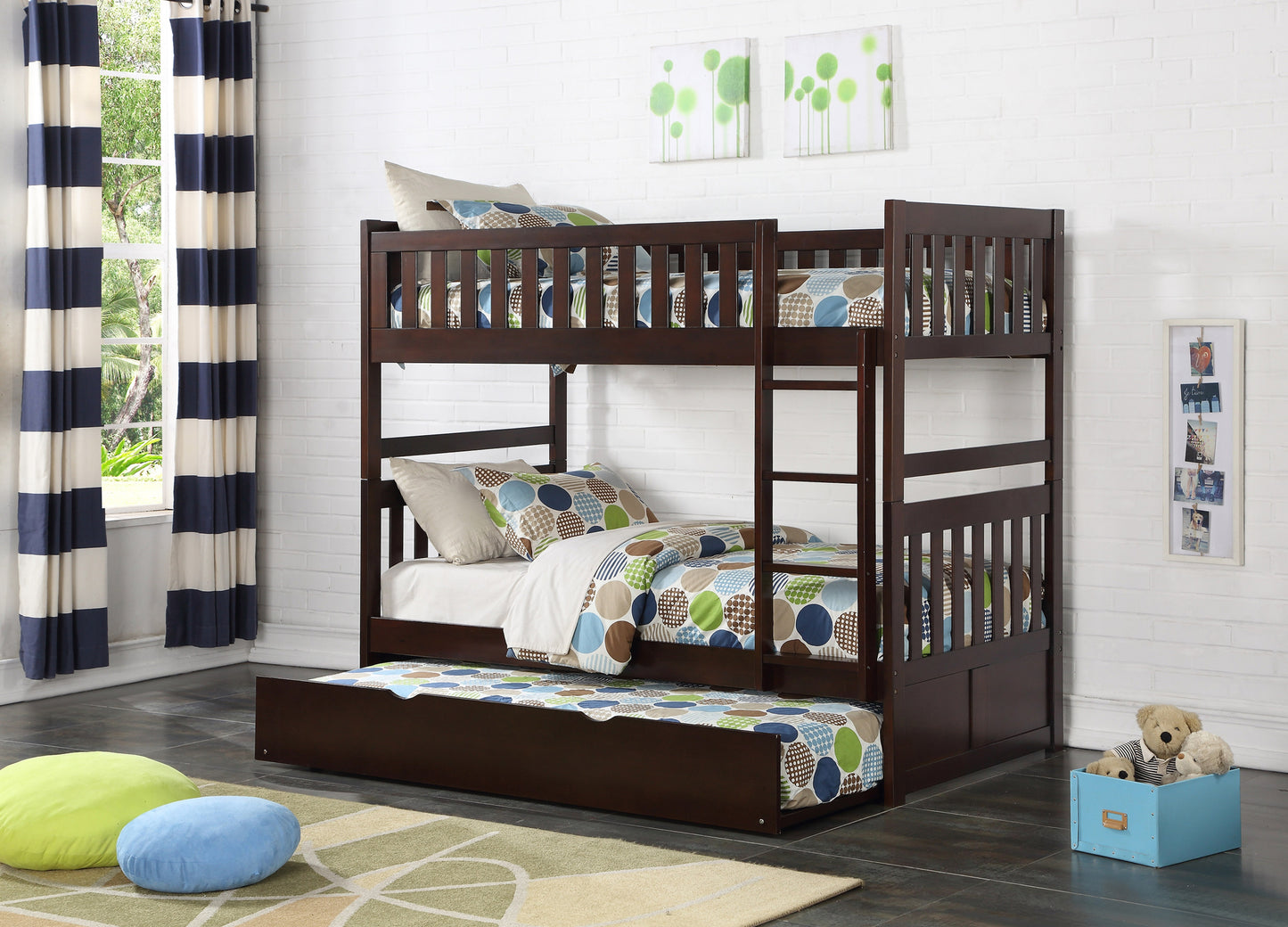 Model B2013E Twin/Twin Bunk Bed with  Drawers/Trundle option . Toronto stock
