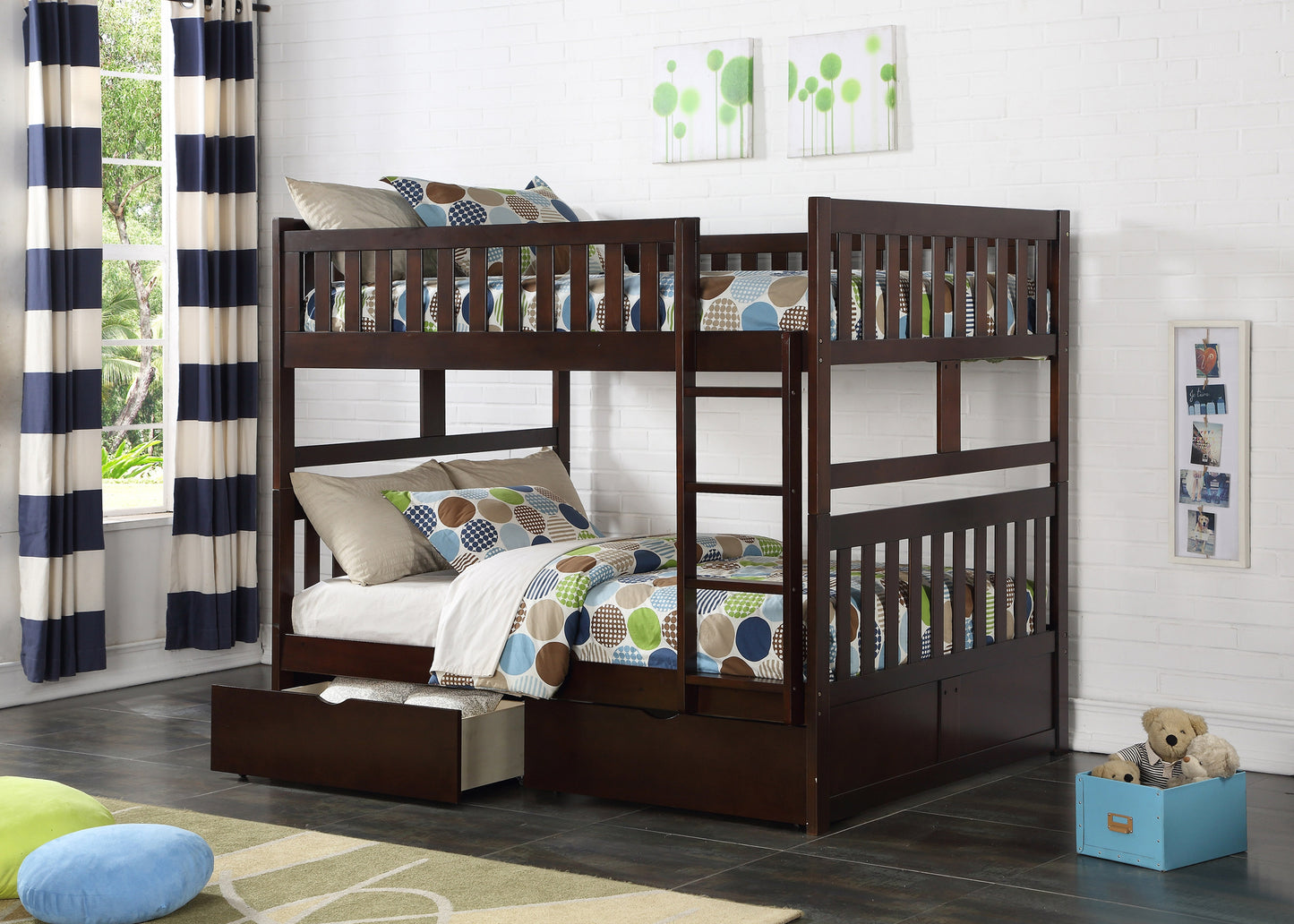 Model B2013FFE Full/Full Bunk Bed with Drawers/Trundle options . Toronto stock