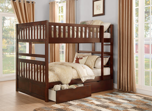 Model B2013FFDC  Full/Full Bunk Bed with Drawers/Trundle options . Toronto stock