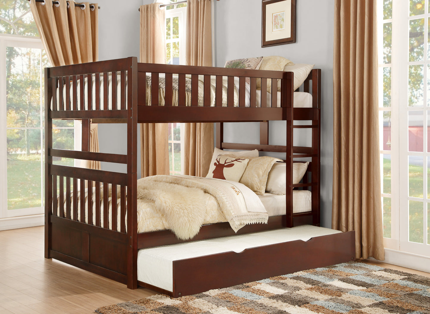Model B2013FFDC  Full/Full Bunk Bed with Drawers/Trundle options . Toronto stock