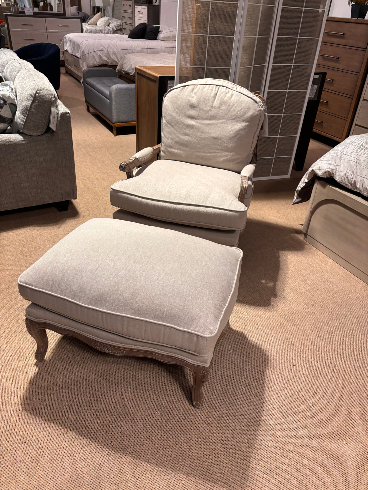 Model 1234 accent arm chair and ottoman