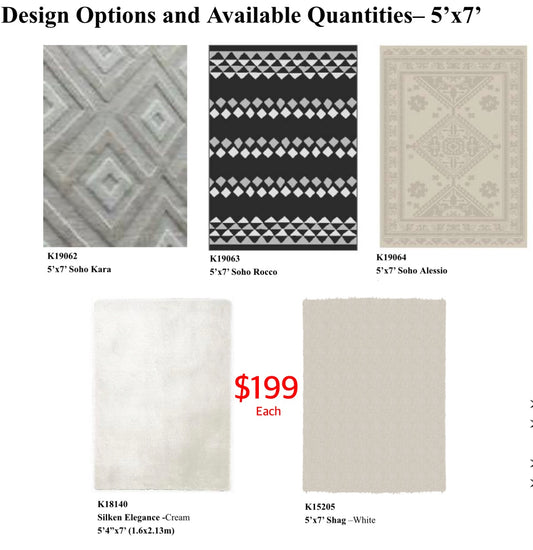 Regular Indoor Rugs. Limited Toronto Stocks