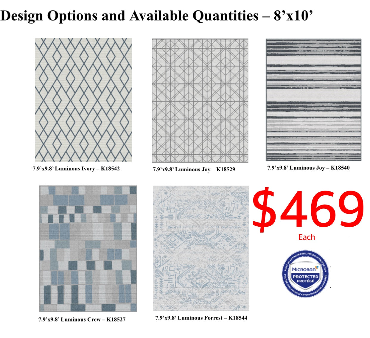 Large Indoor Rugs. Limited Toronto Stocks