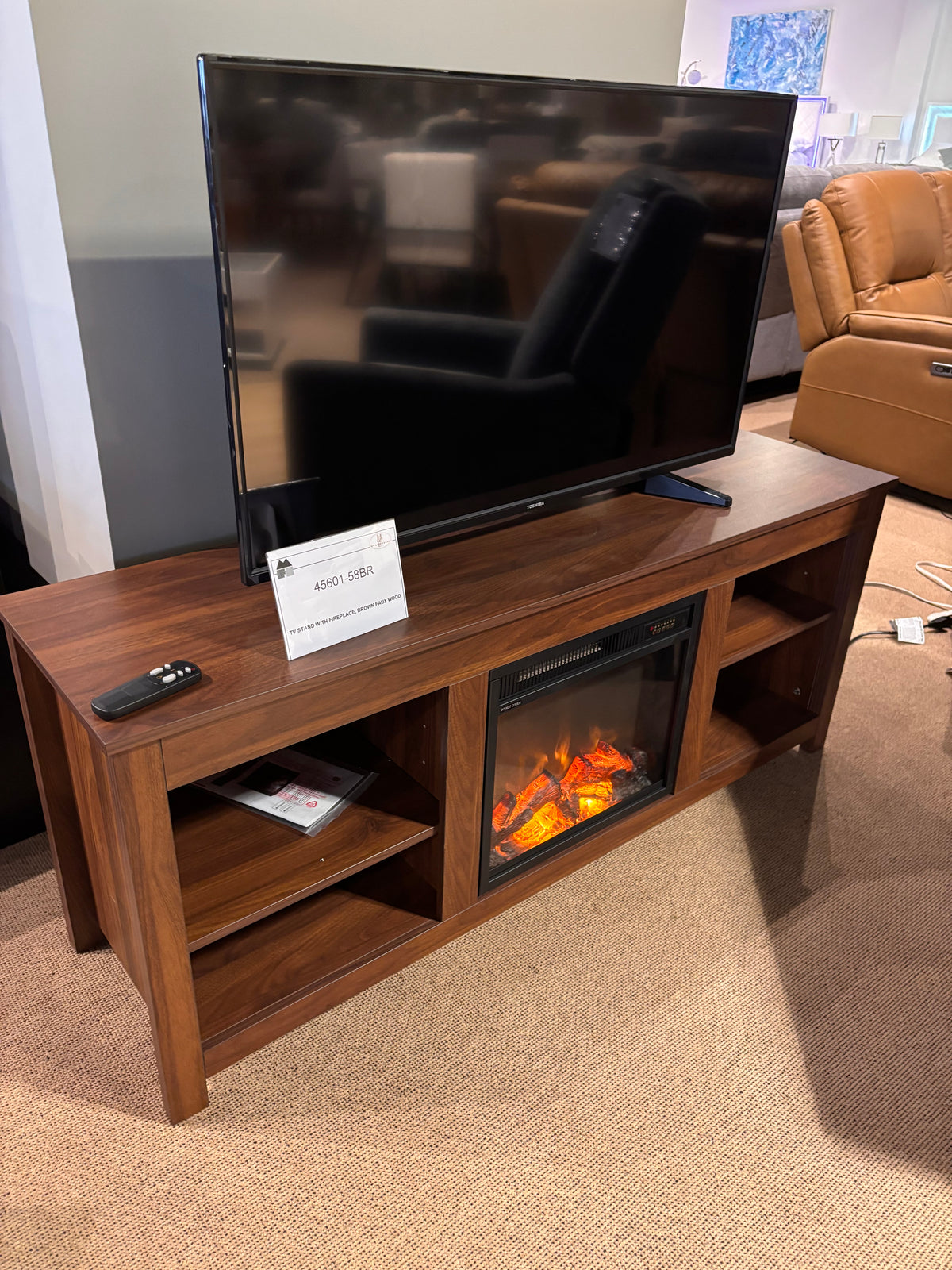 Model 45601 fireplace TV stand in the first color