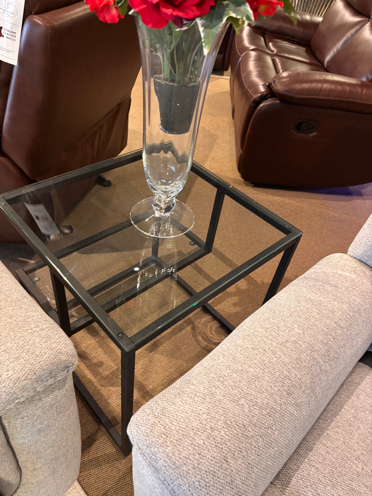 Model 3695 end table with glass top