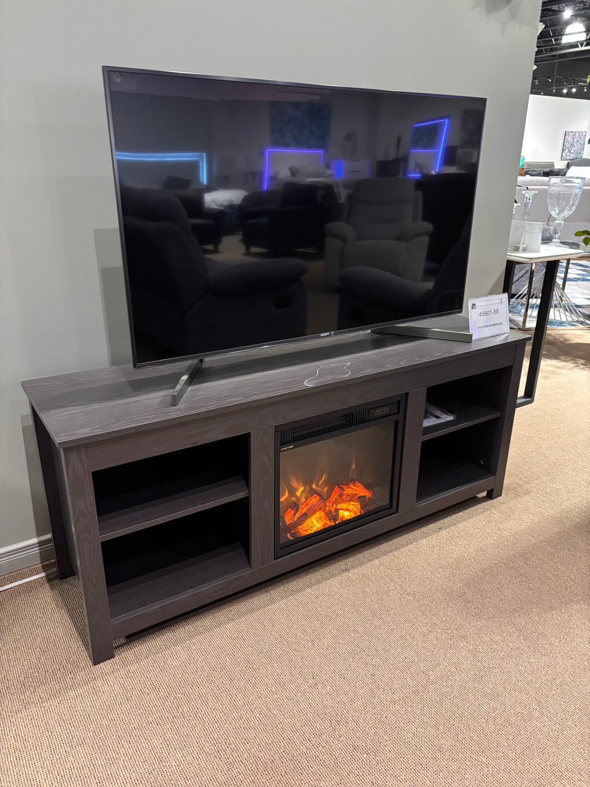 Model 45601 fireplace TV stand in the second color