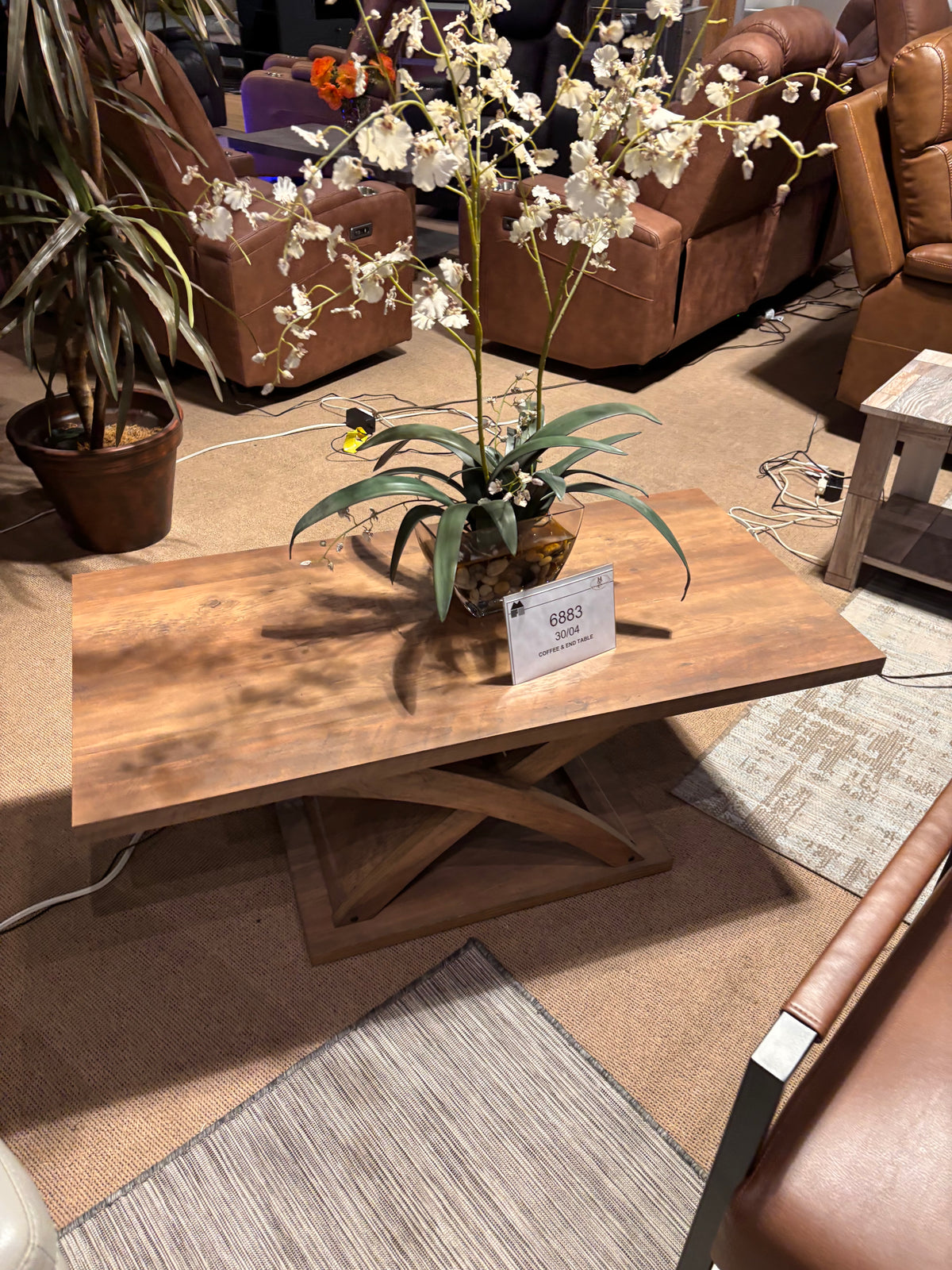 Model 6883 coffee table with wood finish