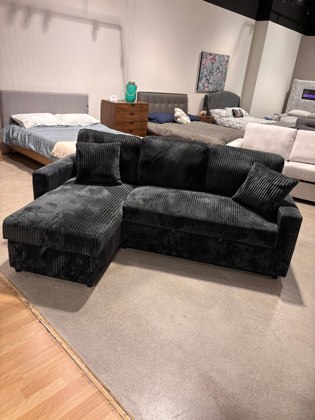 Model 99080 sectional sofa bed in a showroom