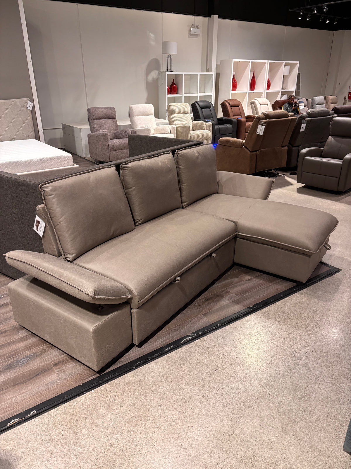 Model 99098GRY gray reversible sectional sofa bed