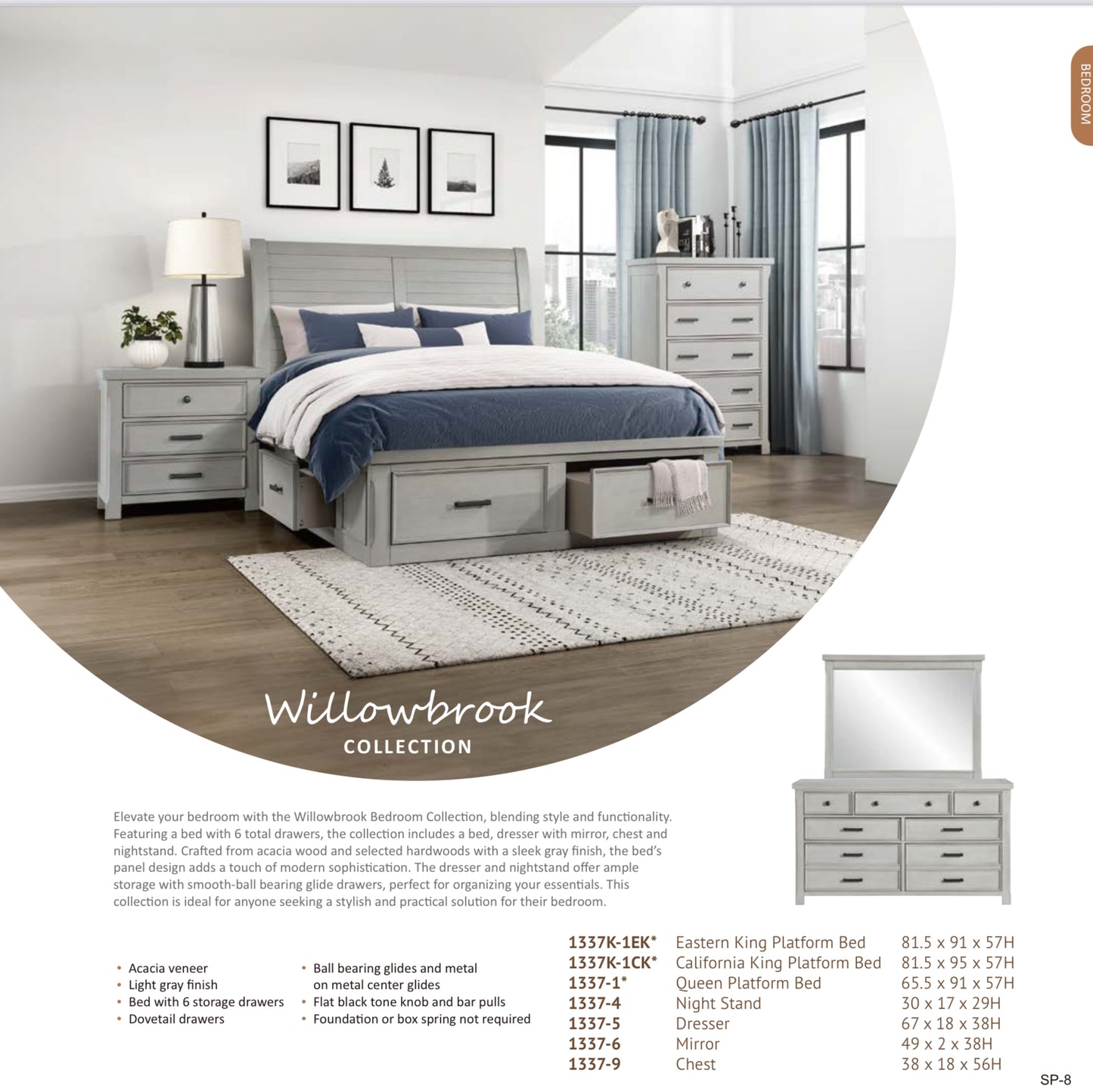 Model 1337 Toronto/California Stocks Bedroom Set