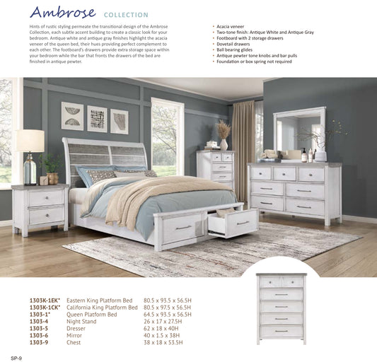 Model 1303 California Stocks Bedroom Set
