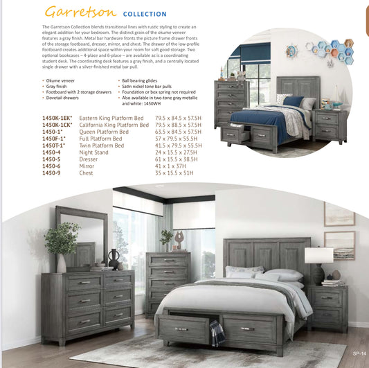 Model 1450 Toronto/California Stocks Bedroom Set