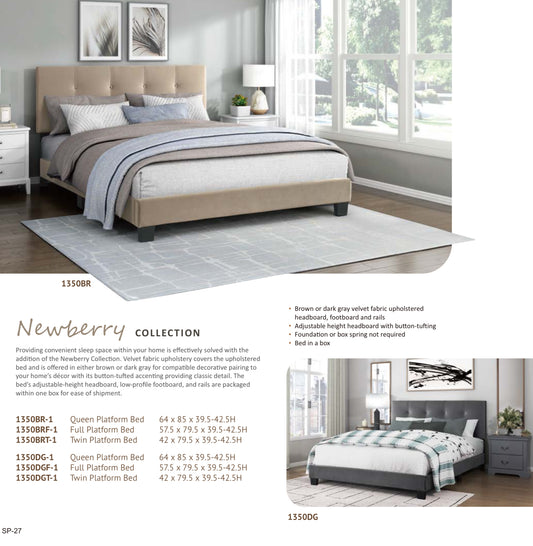 Model 1350BR/DG  Queen/King/Full  Size Bed California  Stocks