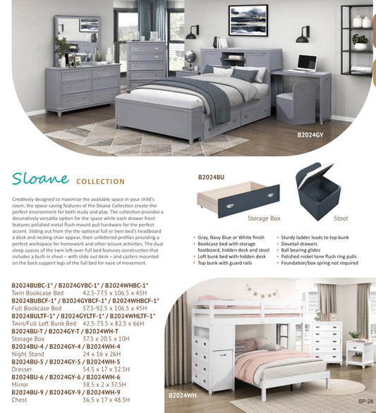 Model B2024BU  Twin/Full  Size Bed Toronto/California  Stocks
