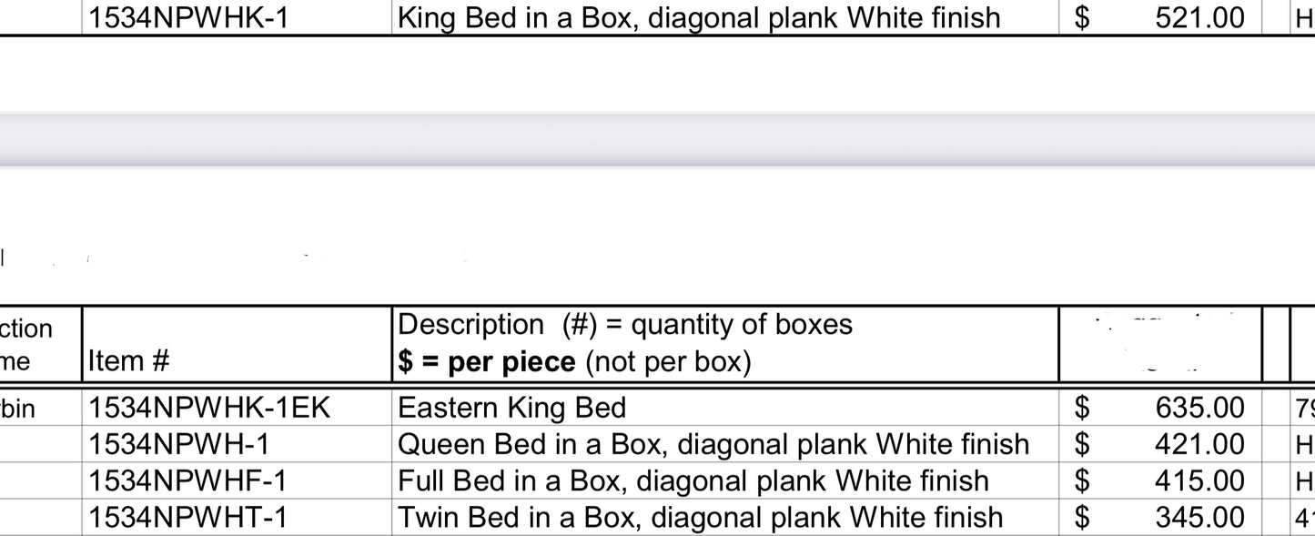 Model 1534NPWH California/Toronto Stocks Bedroom Set