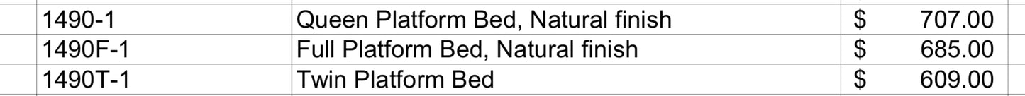 Model 1490 Twin/Full/Queen Bed California Stocks