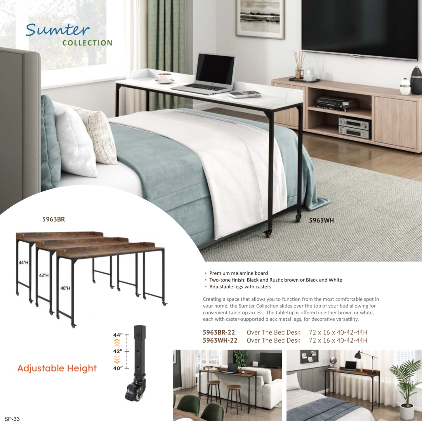 Model 5963  Over The Bed Desk California  Stocks