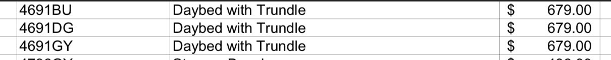 Model 4691  Day bed California  Stocks