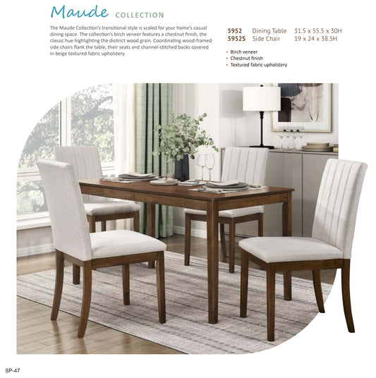Model 5952 Dining Set  Toronto/California  Stocks