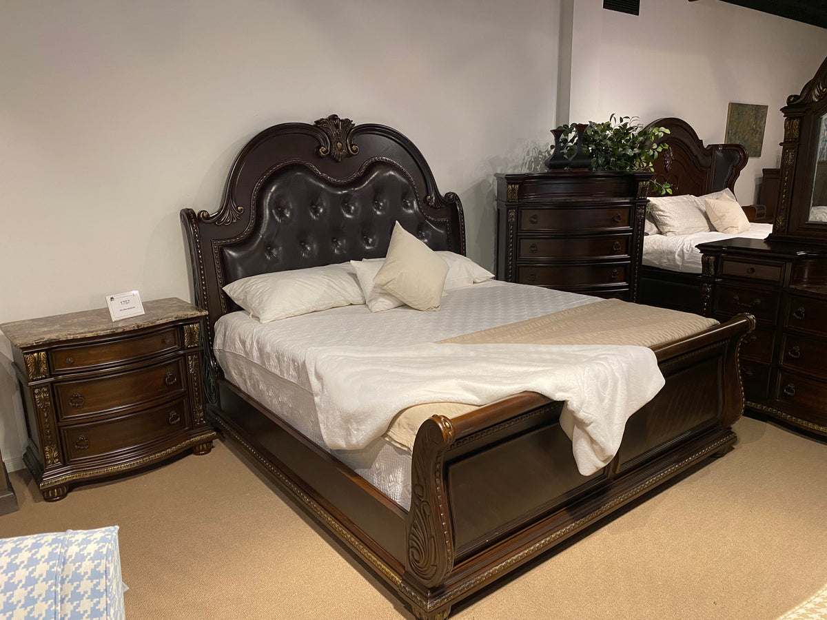 Model 1757 king bedroom set dresser with marble-look top