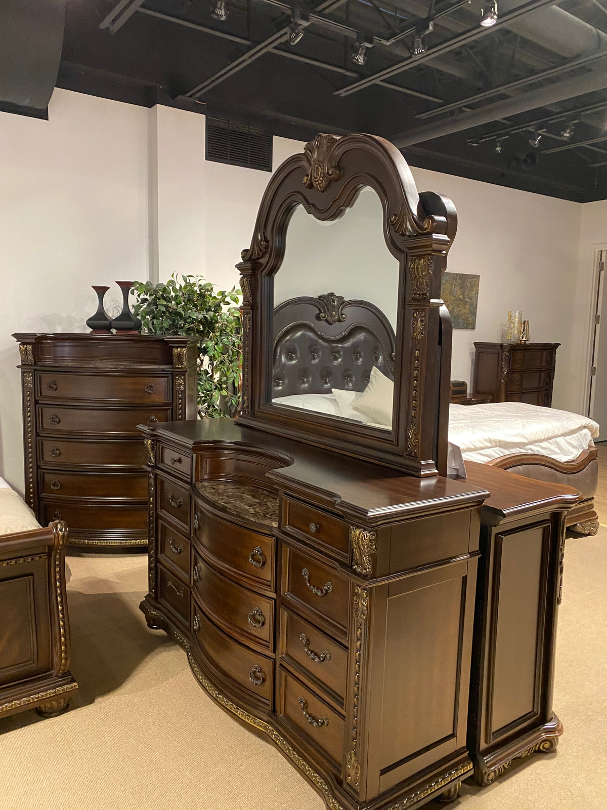 Model 1757 king bedroom set tall chest of drawers