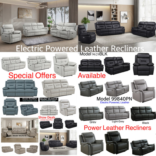FurnitureFM.com Power Leather Recliner Sofa Sets Promo Deals Available