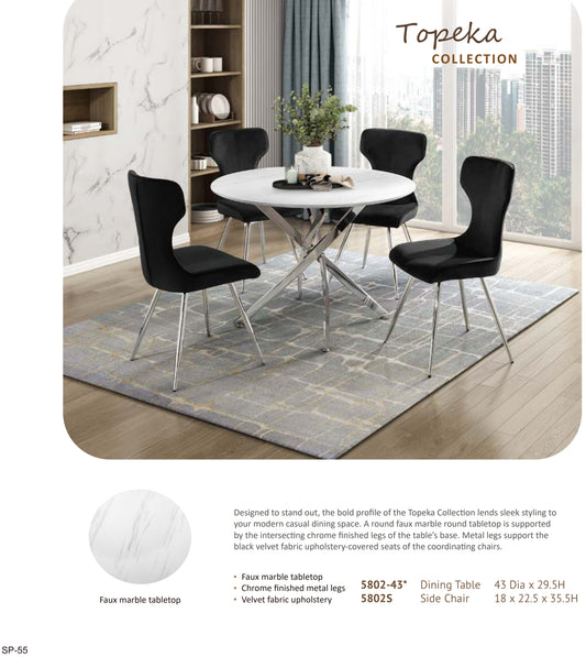 Model 5802 FAUX MARBLE Dining Set  California Stocks