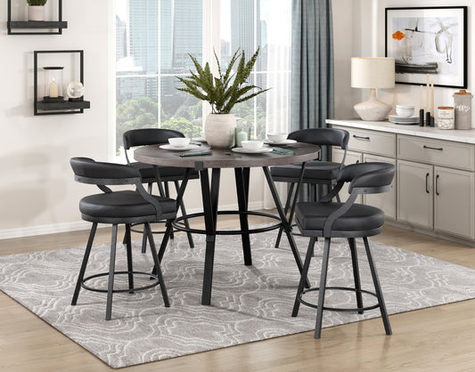 Model 5565M-36DT Counter Dining Table California Stock with 5565M Black counter Chairs  Toronto Stocks