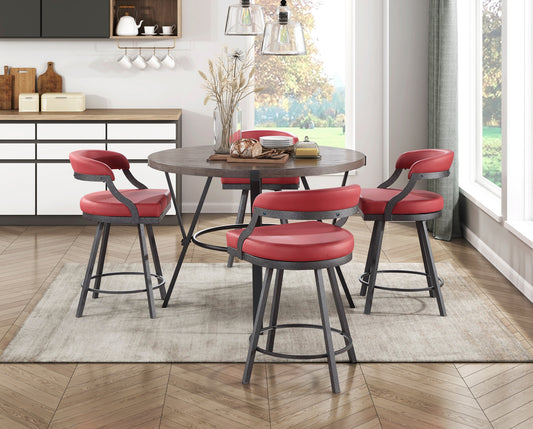 Model 5565M-36DT Counter Dining Table California Stock with 5565M Red counter chairs Toronto Stocks