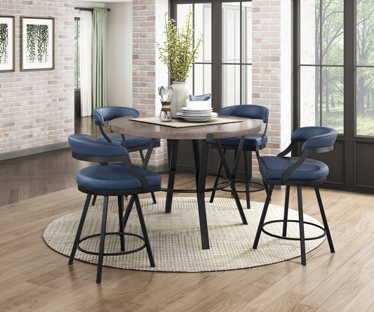 Model 5565M-36DT Counter Dining Table with 5565M Blue counter chairs  California Stocks