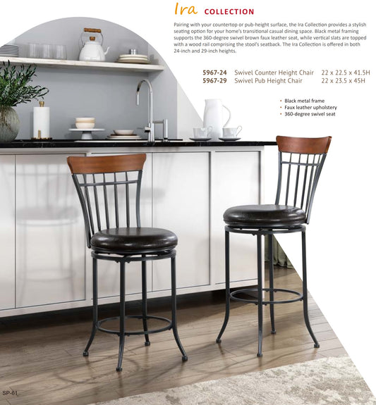 Model 5967-24/29 Swivel Counter/Pub Height Chairs California Stocks