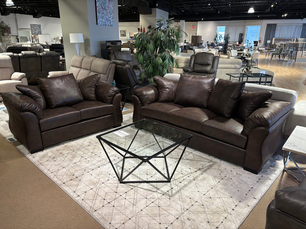 Model 99075CHR Charcoal Fabric Sofa Set two colors