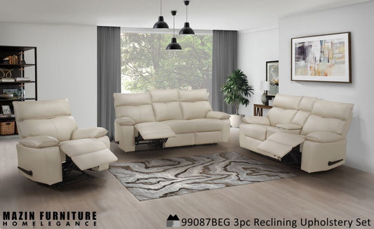 NEW arrival Manual Leather Recliner with LEVER  Model 99087BEG