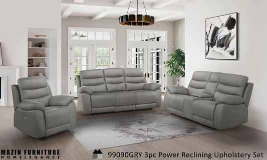 NEW arrival Electric Powered MICROFIBER fabric Recliner Model 99090GRY