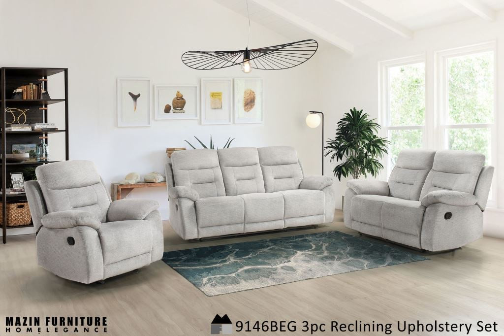 NEW arrival Manual Fabric Recliner Model 9146BEG