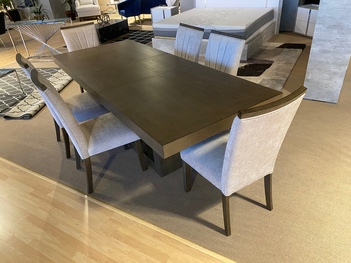 Model 5764 upholstered dining chair with vertical channel back