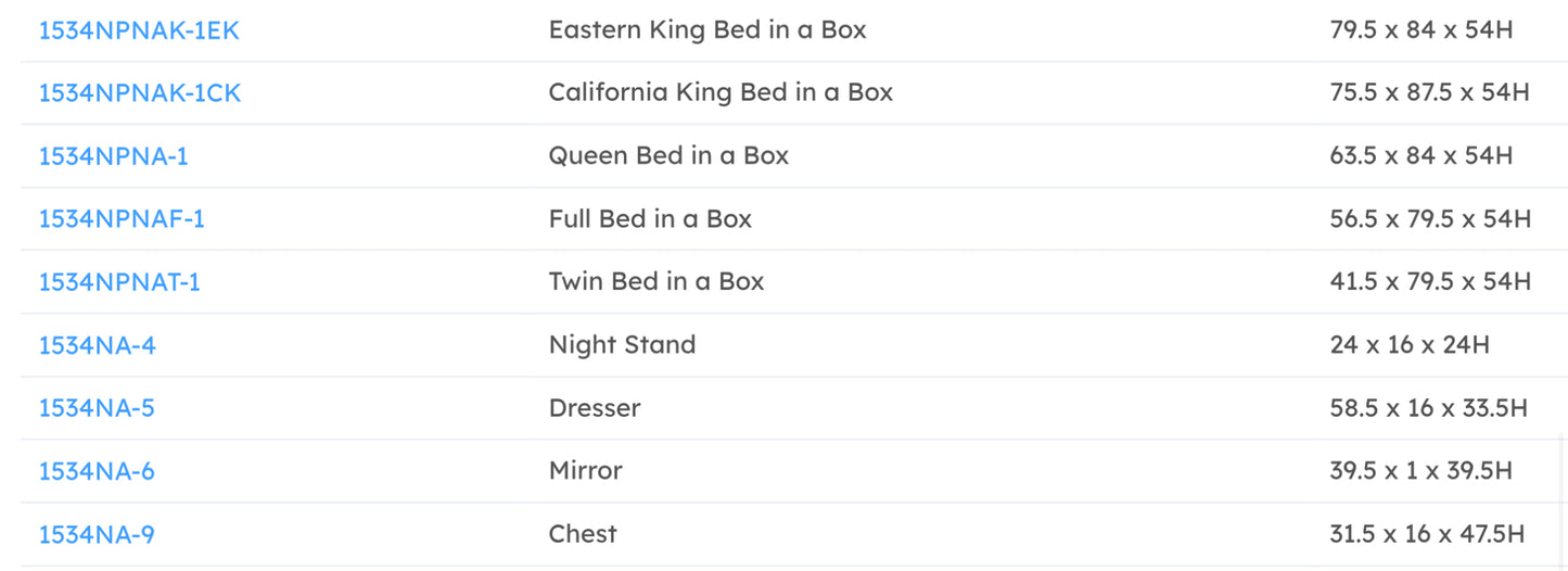 Model 1534NAT Kids Bedroom Set  California Stocks