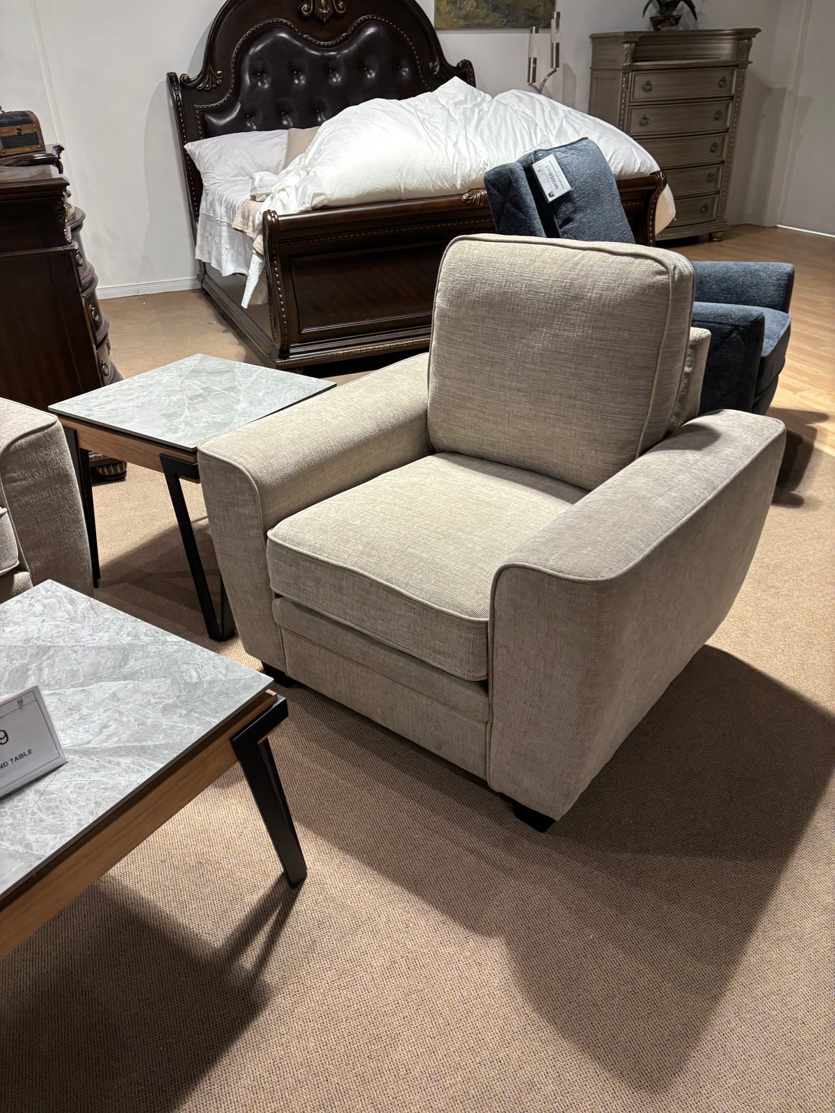 Model 9745TP light grey fabric accent chair