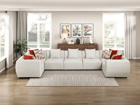 Model 9669CN 4 CR+3 AC  Fabric Modular Sectional Sofa  California Stocks